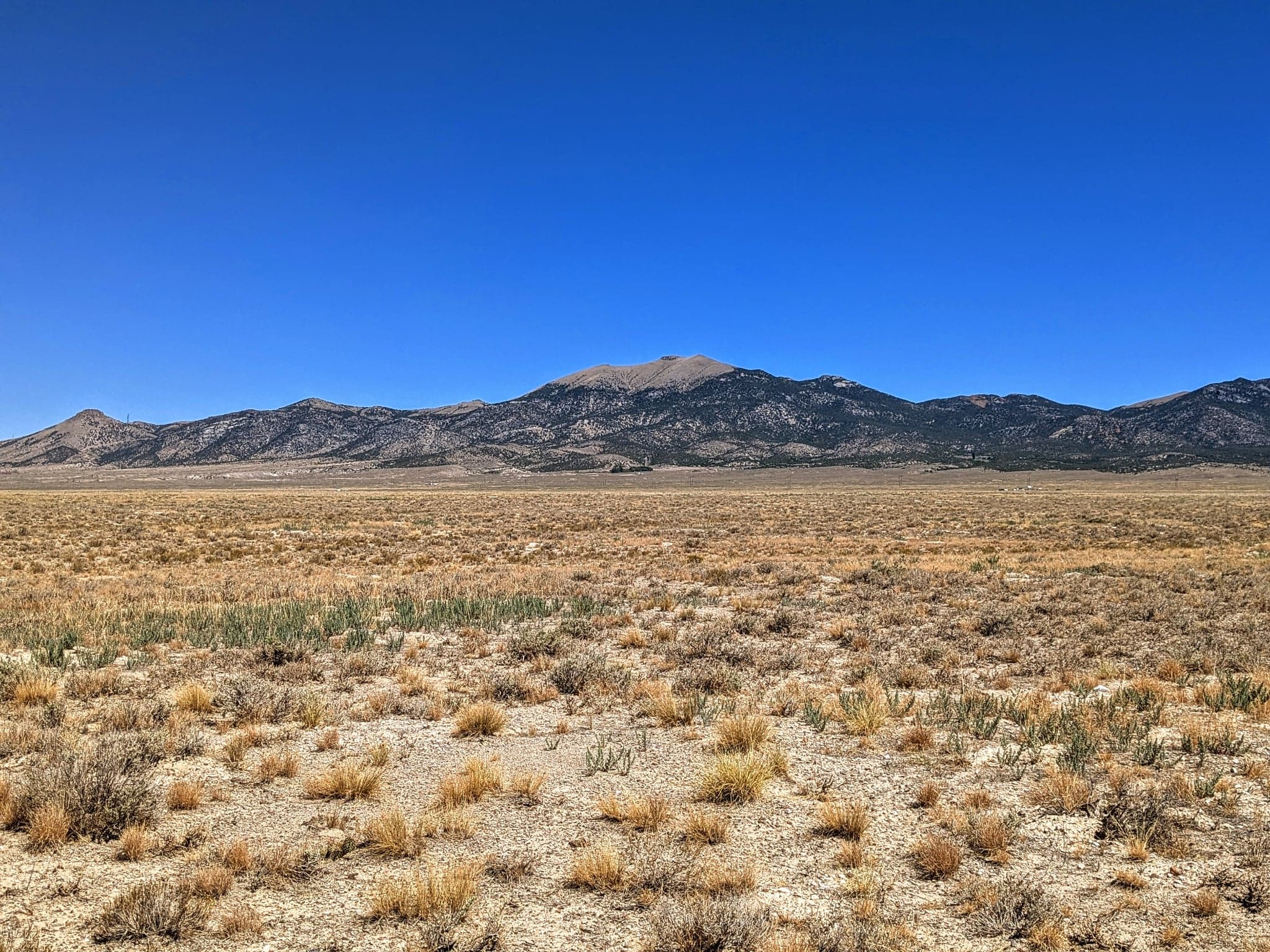 Looking across the 10-acre parcel toward the mountain range